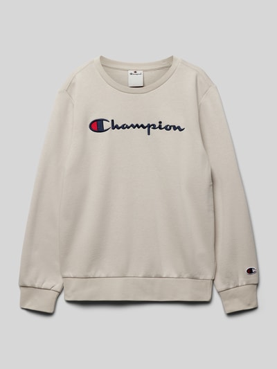 CHAMPION Sweatshirt mit Label-Stitching Stein 1