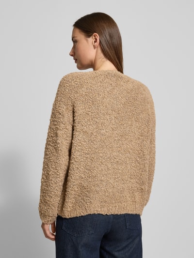 ZABAIONE Strickjacke mit V-Ausschnitt Modell 'So44fia' Taupe 5