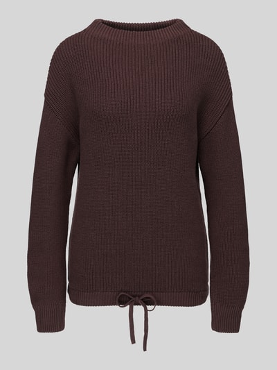 Jake*s Casual Regular Fit Pullover mit Tunnelzug Dunkelbraun 2