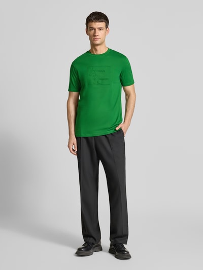 ARMANI EXCHANGE T-shirt met geribde ronde hals Groen - 1