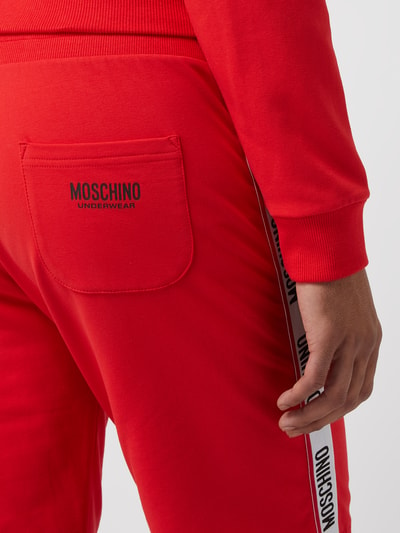 Moschino Swim + Underwear Sweatshorts mit Logo-Streifen Rot 3