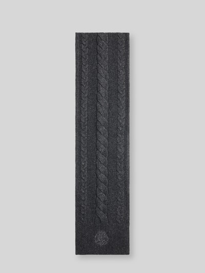 Lauren Ralph Lauren Schal mit Zopfmuster-Strickoptik aus Woll-Mix Dunkelgrau 2