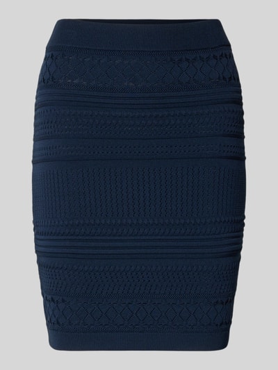 Produktfoto, Strickrock mit elastischem Bund Modell 'MICHELLE' von Guess, dunkelblau, strukturierte Muster, Slim Fit, Minirock, Material-Mix mit Viskose-Anteil