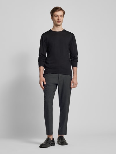 MCNEAL Tapered fit stoffen broek met achterzakken Zwart - 1