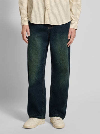 PROHIBITED Wide fit jeans met steekzakken, model 'Haven' Jeansblauw - 4