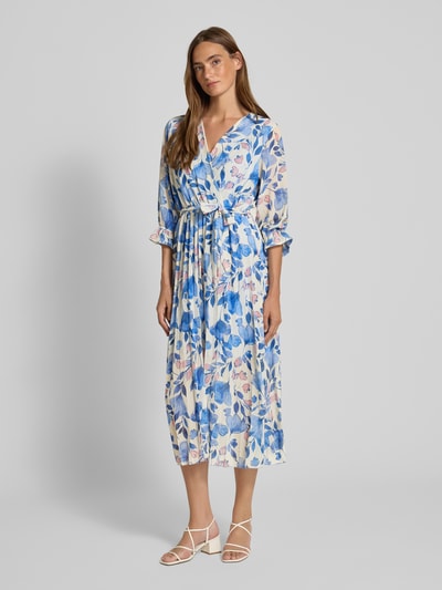 ZABAIONE Midikleid mit V-Ausschnitt Ocean 1