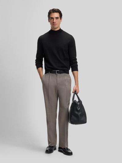 BOSS Regular fit pullover van zuivere scheerwol model 'Bjarno' Zwart - 1
