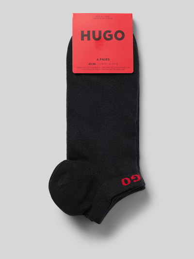 Produktfoto, Socken aus Baumwoll-Mix im 4er-Pack von HUGO, efekt: jednolity kolor, z napisem z logo, ściągacz: elastyczny, wielopak: zestaw 4 szt., wykończenie materiału: mieszanka bawełny