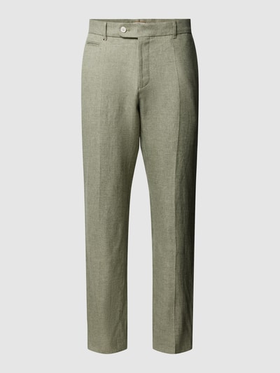 BOSS Spodnie o kroju regular fit z efektem melanżu model ‘Genius’ Limonkowy 2
