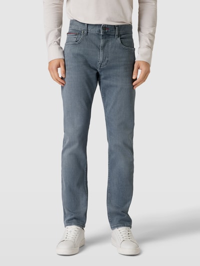 Tommy Hilfiger Tapered Fit Jeans im 5-Pocket-Design Modell 'HOUSTON' Hellgrau 4