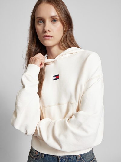 Tommy Jeans Boxy fit hoodie met kangoeroezak Offwhite - 3