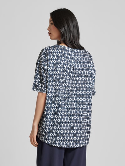 Brax Blouseshirt met all-over motief, model 'CALLY' Blauw - 5