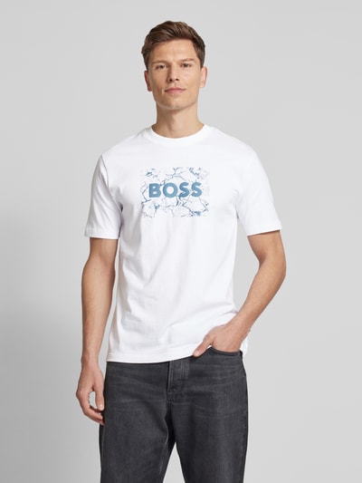 BOSS Orange T-Shirt mit Label-Print Weiss 4