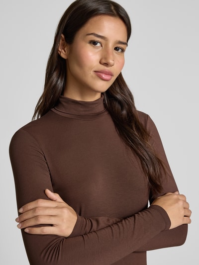 Weekend Max Mara Regular fit shirt met lange mouwen van viscosemix, model 'MULTIF' Donkerbruin - 3