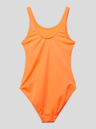 Guess Badeanzug mit Label-Print Neon Orange 3