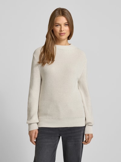 monari Gebreide pullover met ronde hals Ecru - 4