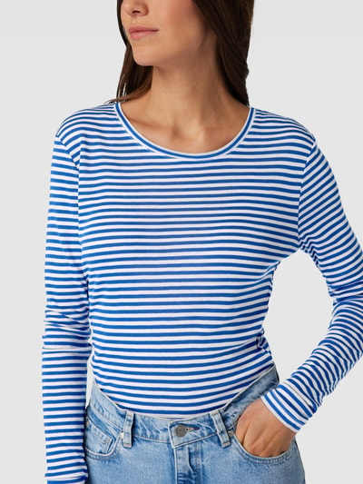 mbyM Shirt met lange mouwen en streepmotief, model 'Lilita' Blauw - 3