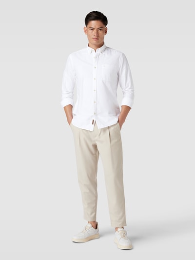 camel active Freizeithemd mit Button-Down-Kragen Weiss 1