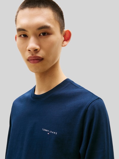 Tommy Jeans Slim Fit Langarmshirt aus reiner Baumwolle Dunkelblau 3