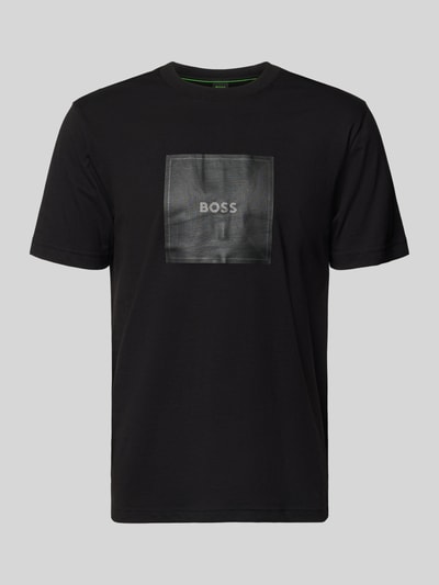 BOSS Green Regular Fit T-Shirt mit Logo Print Black 2