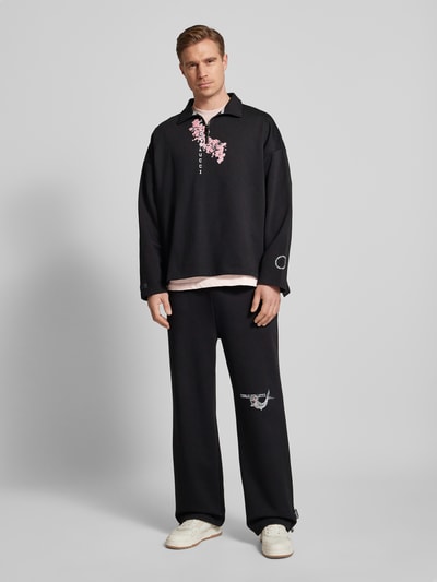 CARLO COLUCCI Oversized Sweatshirt mit Label-Print Black 1