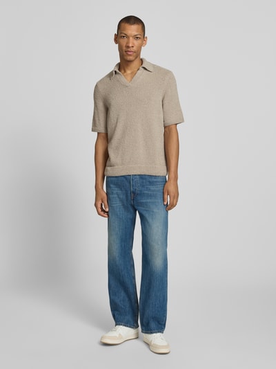 ARMEDANGELS Regular Fit Poloshirt aus Bio-Baumwoll-Mix Modell 'BOUCLE' Sand 1