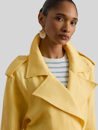 Lauren Ralph Lauren Regular Fit Trenchcoat aus reinem Leinen Hellgelb 3