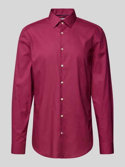 Jake*s Slim Fit Business-Hemd mit Knopfleiste Fuchsia 1