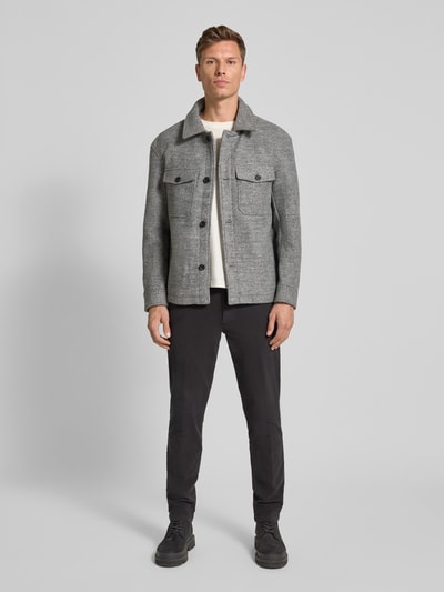 SELECTED HOMME Regular fit wollen jack met platte kraag, model 'MITCH' Zilver - 1