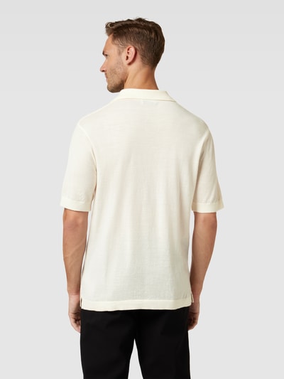 Tiger Of Sweden Poloshirt aus Wolle mit Strukturmuster Modell 'Beker' Offwhite 5