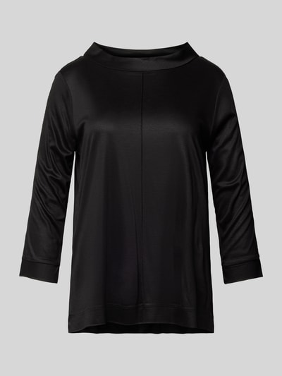 comma Regular Fit Bluse aus Viskose mit Stehkragen Black 2