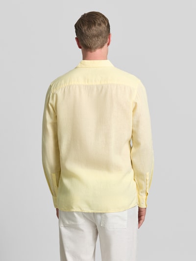 CK Calvin Klein Regular Fit Freizeithemd aus Leinen-Lyocell-Mix Hellgelb 5