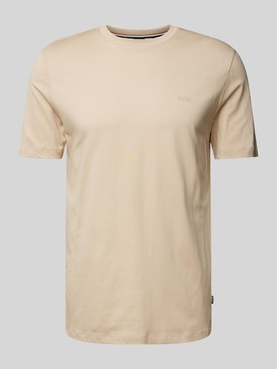 BOSS T-shirt met labelprint, model 'Thompson' Taupe - 2