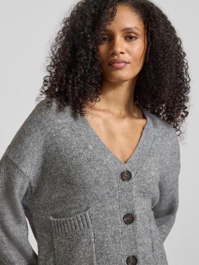 B.Young Oversized gebreid jack met knoopsluiting, model 'OTTI' Middengrijs gemêleerd - 3