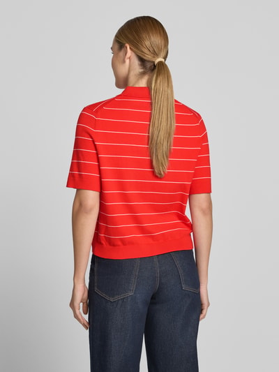 Tommy Hilfiger Regular Fit Pullover aus reiner Baumwolle mit Polokragen Rot 5