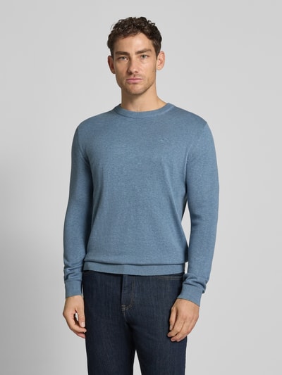 Tom Tailor Regular Fit Strickpullover aus reiner Baumwolle Jeansblau 4