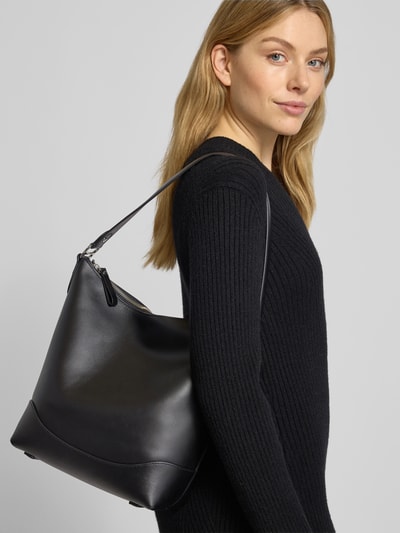 Lauren Ralph Lauren Leren handtas met siernaad Zwart - 1