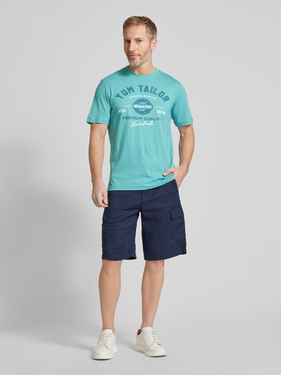Tom Tailor T-Shirt mit Label-Print Lagune 1