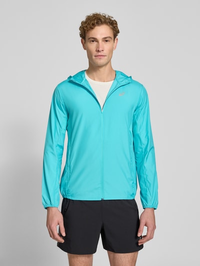 ASICS Windbreaker mit Logo-Print und Kapuze Tuerkis 4