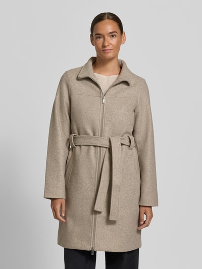 VERO MODA Płaszcz o kroju regular fit z paskiem w talii Piaskowy 4