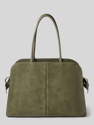 BOSS Shopper mit Leder-Anteil Modell 'Clarice Tote SU' Dunkelgruen 3