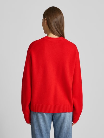 Jake*s Casual Loose Fit Strickpullover aus Wolle Kirsche 5