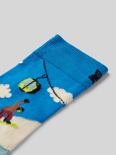 Happy Socks Sokken met labelprint, model 'Snowboard' Blauw - 2