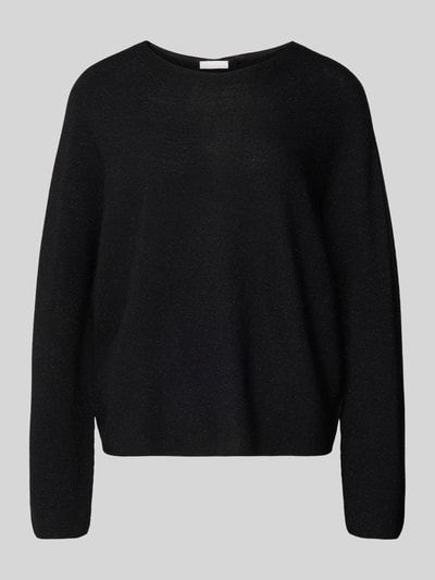 Rich & Royal Glanzende gebreide pullover van wolmix Zwart - 2