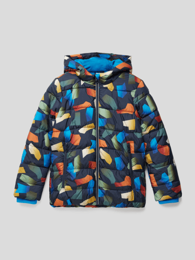 s.Oliver RED LABEL Steppjacke mit Allover-Muster Marineblau 1