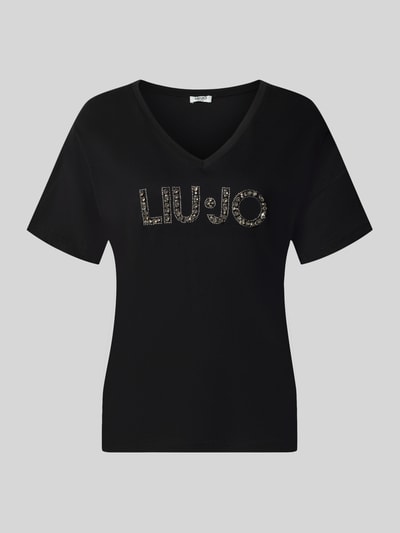 Liu Jo White t-shirt o kroju regular fit z czystej bawełny Czarny 2