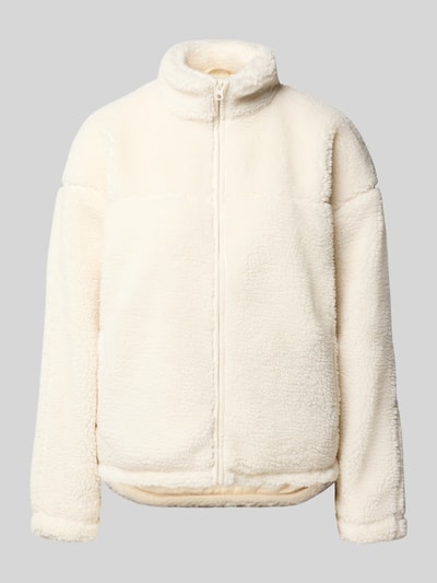 Produktfoto, Teddyjacke mit Stehkragen von REVIEW, cremefarbenes Teddyfell, strukturierte Oberfläche, Reißverschluss, Regular Fit, Damen Fleecejacke