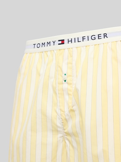 TOMMY HILFIGER Szorty od piżamy o kroju regular fit z elastycznym pasem z logo Żółty 2