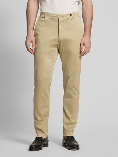 Strellson Slim fit chino met logo-applicatie, model 'Tius' Beige - 4