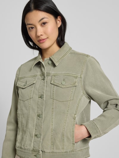 s.Oliver RED LABEL Boxy Fit Jeansjacke aus Baumwoll-Mix mit Brustpattentaschen Khaki 3